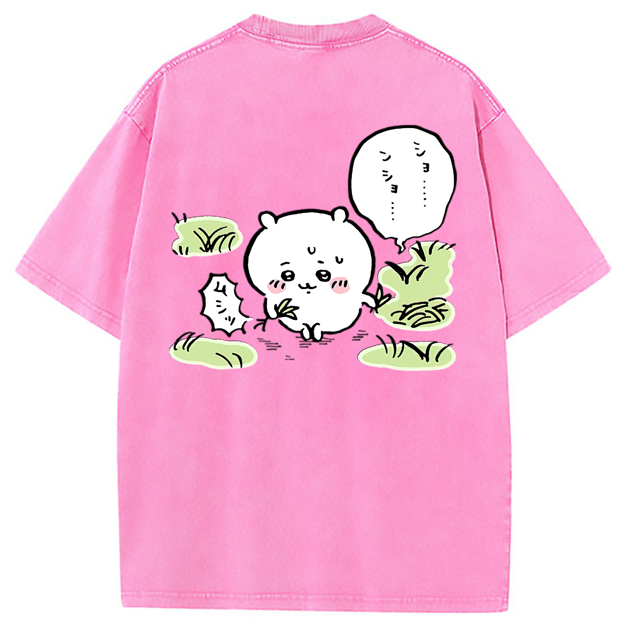 （画像用） ちいかわ ちいかわ Chii-kawa chiikawa 綿100% ヴィンテージ風 半袖Tシャツ（背面プリント）